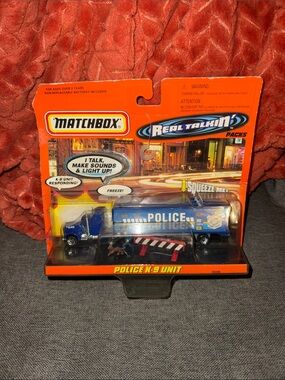 Vintage 1998 Matchbox Real Talkin' Police K-9 Unit Truck - New in Box (NIB)